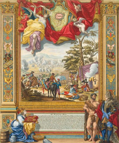 Belägring av Mons av de allierade trupperna 1709, tidigt 1700-tal. av Johann August Corvinus