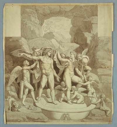 Mars och Venus förbereder sig för Amors och Psyches bröllop av Johann August Nahl the Younger