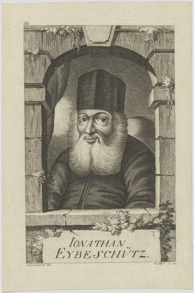 Porträtt av Jonathan ben Nathan Eybeschütz 1690-1764, 1772. av Johann Balzer