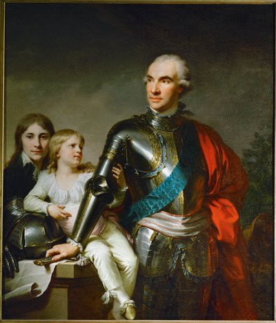 Le Comte Stanislas Felix Potocki och hans två söner Felix-Georg och Stanislas... av Johann Baptist Edler von Lampi