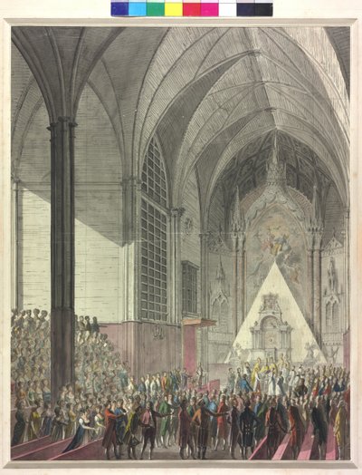 Ärkehertiginnan Marie Louises vigselceremoni med kejsar Napoleon I (akvarell) av Johann Baptist Hoechle