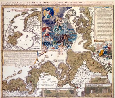 Karta över julfloden 1717 av Johann Baptista Homann