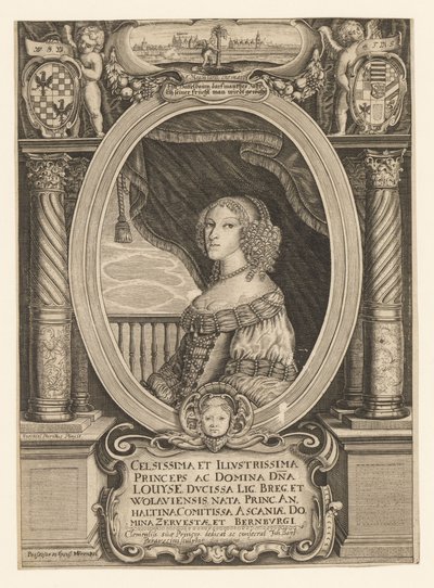 Louise av Anhalt-Dessau 1631-1680, hertiginna av Legnica, Brzeg, Wolow och Olawa, ca. 1660. av Johann Baptista Paravicini