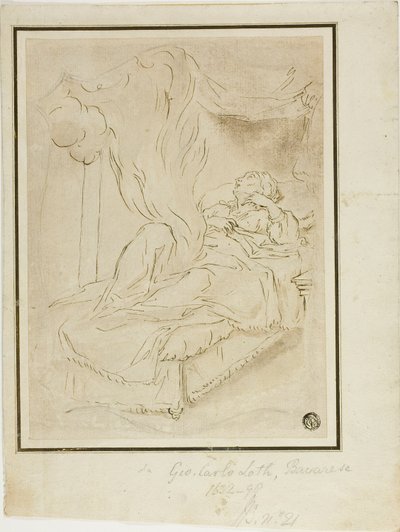 Danae och guldregnet av Johann Carl Loth