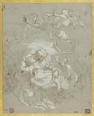 Madonna och barn med änglar av Johann Carl Loth