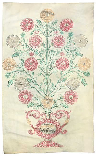 "Rosen", ett släktträd som presenterades för kejsaren Karl VI, 1731 av Johann Carl Paricius