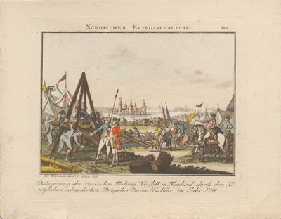 Belägring av den ryska fästningen Nyslott i Finland, 1788. av Johann Caspar Weinrauch