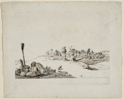Landskap med folk på landet av Johann Christian Brand