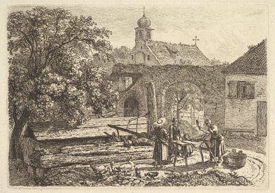 Tvätterska vid en artesisk brunn, 1817. av Johann Christian Erhard