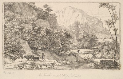 Bonde med ko och kalv, i Unterberg nära Berchtesgaden, 1818. av Johann Christian Erhard