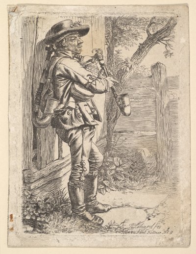 Säckpiparen, 1817. av Johann Christian Erhard