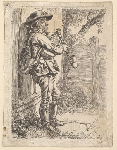 Säckpiparen, 1819. av Johann Christian Erhard