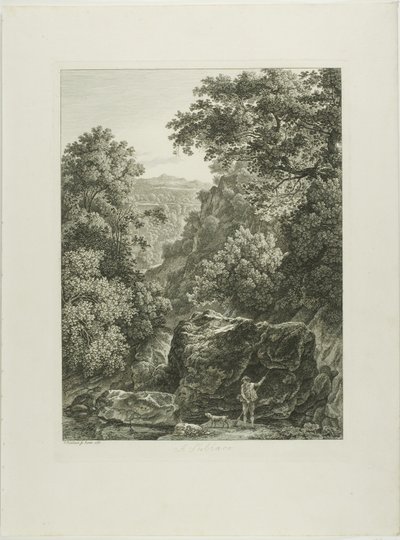 En Subiaco, från pittoreska etsade broschyrer från Italien av Johann Christian Reinhart