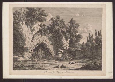 Vy över teatern i Albano (Herde med får bland ruiner) av Johann Christian Reinhart