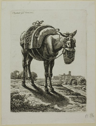 Feeding Mule - Front, från The Second Succession of Thieves av Johann Christian Reinhart