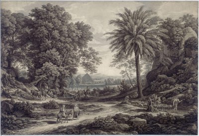 Ideallandskap med flykten till Egypten av Johann Christian Reinhart