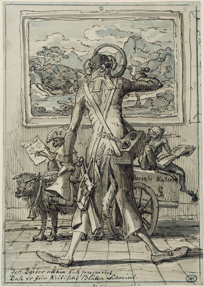 Karikatyr av dr Ludwig Schorn i München av Johann Christian Reinhart