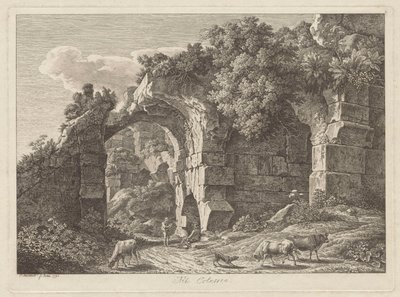 I Colosseum, herdar med en hjord bland ruiner av Johann Christian Reinhart
