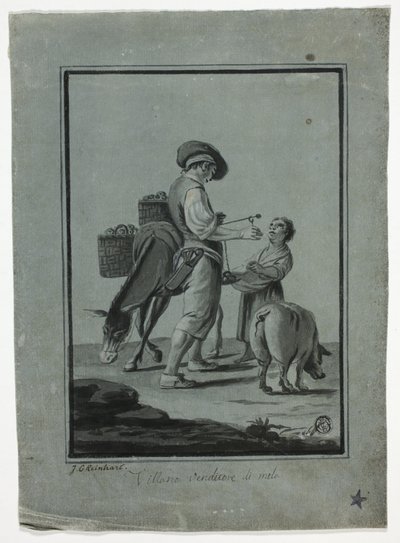Bonde Äppelförsäljare av Johann Christian Reinhart