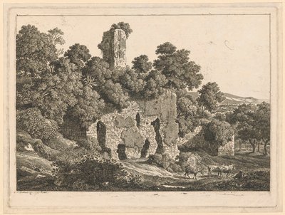 Landskap - Ruinerna av Ventidio Bassos villa i Tivoli av Johann Christian Reinhart