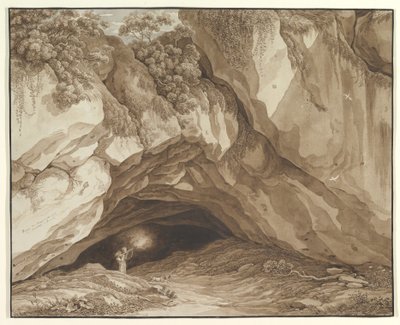 Klipplandskap med jägare av Johann Christian Reinhart