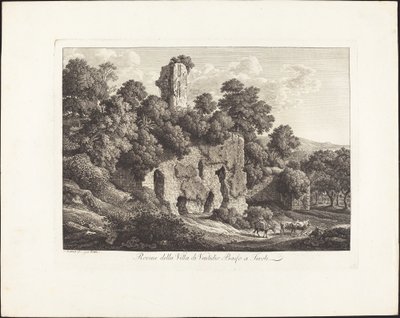Ruinerna av Ventidio Bassos villa i Tivoli av Johann Christian Reinhart