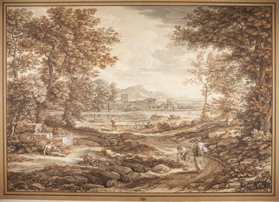 Scener från den romerska landsbygden, Torre del Quinto av Johann Christian Reinhart