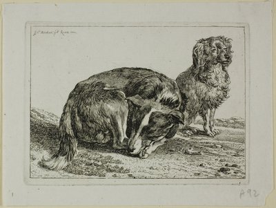 Two Dogs Resting, från Die Zweite Thierfolge av Johann Christian Reinhart