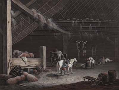 Den vita hästen: ladugårdsinredning av Johann Christoph Dietzsch