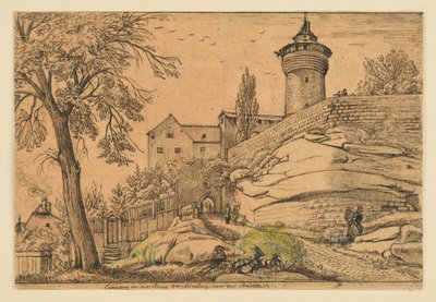 Ingången till borgen i Nürnberg från stadssidan av Johann Christoph Erhard