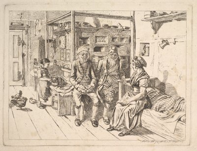 Den judiska familjen kring kaminen av Johann Christoph Erhard