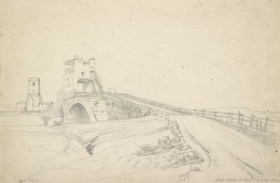 Ponte Salario nära Rom, 1821 (grafit på benvitt papper) av Johann Christoph Erhard