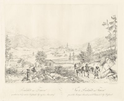 Radstadt nära Tauern av Johann Christoph Erhard and Johann Adam Klein after Carl Ludwig Friedrich Viehbeck