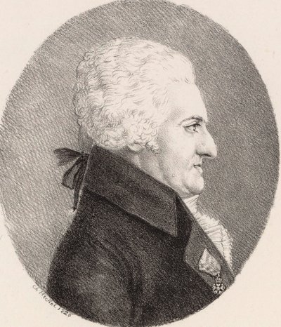 Porträtt av kompositören Pierre-Alexandre Monsigny 1729-1817, 1826. av Johann Christoph Heckel