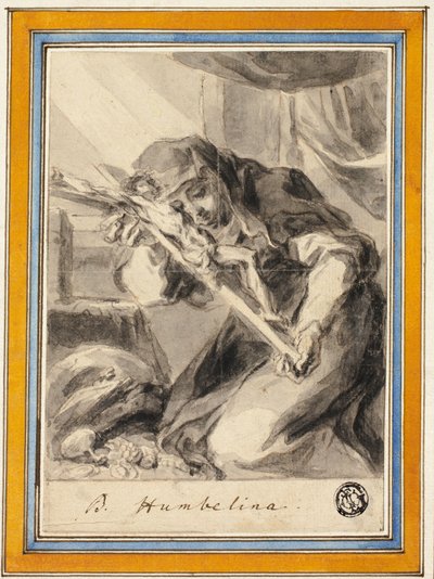 Beata Humbelina med krucifix, c.1700 av Johann Christoph Lischka