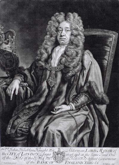 Sir John Houblon (1632-1711) graverad av R. Williams av Johann Closterman