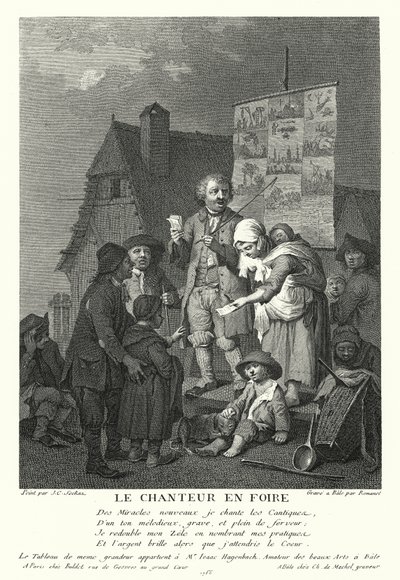 Sångaren på mässan (gravyr) av Johann Conrad Seekatz