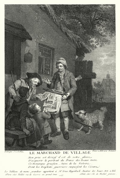 The Village Merchant (gravyr) av Johann Conrad Seekatz