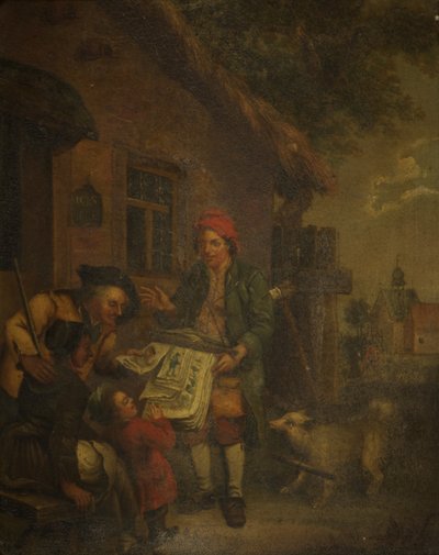 The Village Printseller (olja på koppar) av Johann Conrad Seekatz