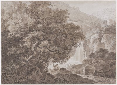 Skogbevuxet bergslandskap (Tivoli) av Johann Conrad Steiner