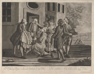 Den förlorade sonen hävdar sin Faders godhet av Johann Elias Haid