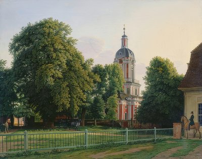 Kyrka i parken Buch Castle av Johann Erdmann Hummel