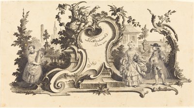 Moderna kartuscher prydda med [olika figurer] (Plåt VI-1 från setet) av Johann Esaias Nilson