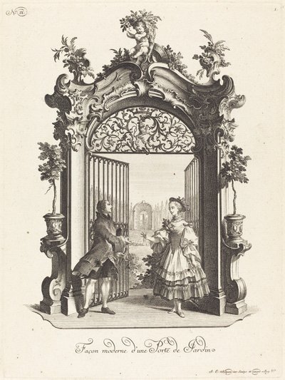 Modernt sätt för en trädgårdsdörr (En trädgårdsdörr i modern stil) av Johann Esaias Nilson