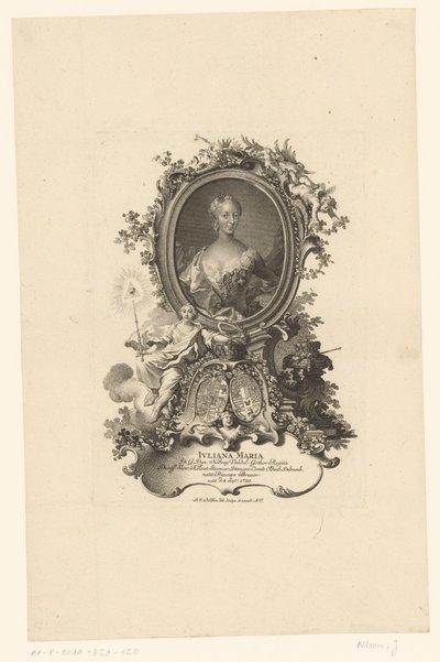 Porträtt Juliana Maria av Schleswig Hollsteyn av Johann Esaias Nilson
