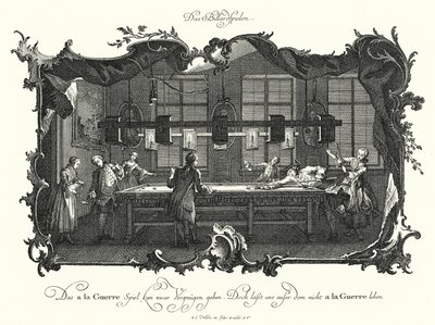 The Game of Billiard (gravyr) av Johann Esaias Nilson
