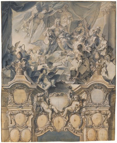 Konsten och makterna hyllar kejsar Karl VI av Johann Evangelist Holzer