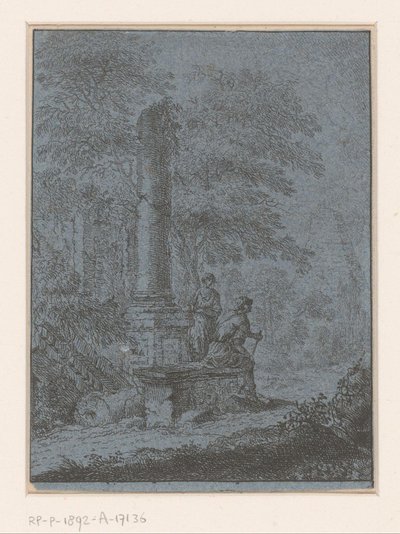 Landskap med ruiner och två figurer av Johann Friedrich Alexander Thiele