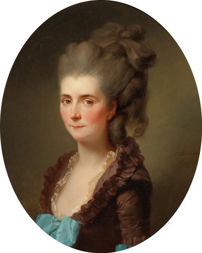 Porträtt av Marquise de Chambray, född Vernier de Joyencourt, 1776. av Johann Friedrich August Tischbein