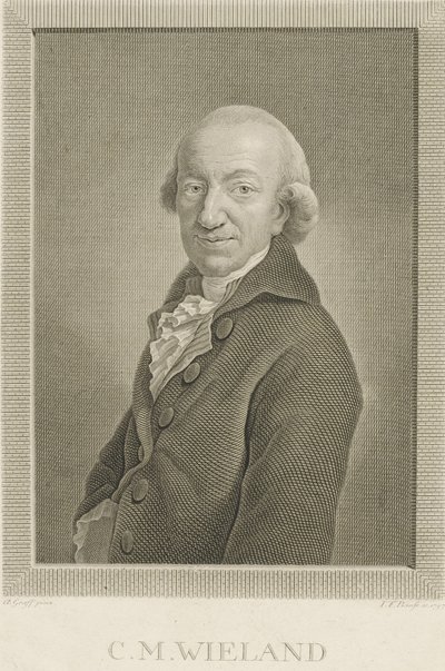 Porträtt av poeten och författaren Christoph Martin Wieland 1733-1813, 1797. av Johann Friedrich Bause